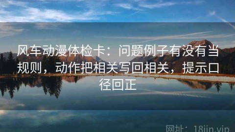 风车动漫体检卡：问题例子有没有当规则，动作把相关写回相关，提示口径回正