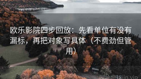 欧乐影院四步回放：先看单位有没有漏标，再把对象写具体（不费劲但管用）