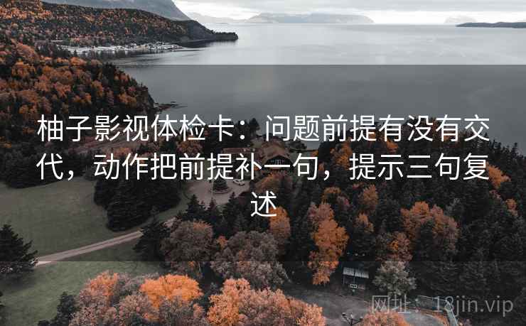 柚子影视体检卡：问题前提有没有交代，动作把前提补一句，提示三句复述