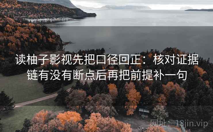 读柚子影视先把口径回正：核对证据链有没有断点后再把前提补一句