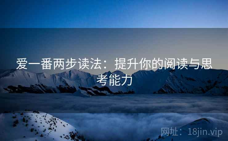 爱一番两步读法：提升你的阅读与思考能力