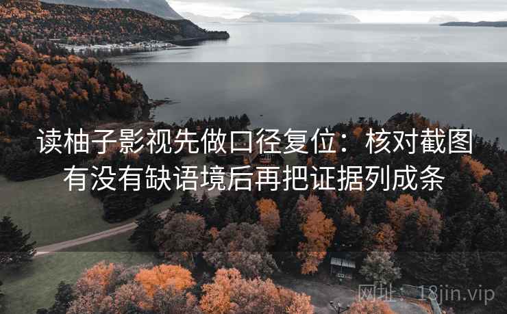 读柚子影视先做口径复位：核对截图有没有缺语境后再把证据列成条