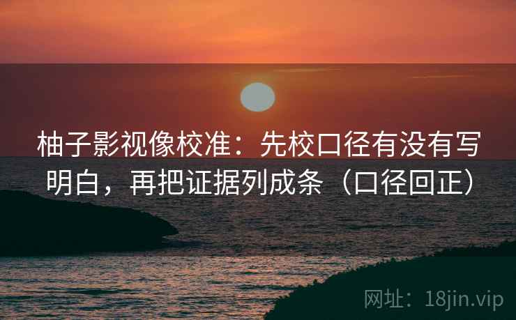 柚子影视像校准：先校口径有没有写明白，再把证据列成条（口径回正）