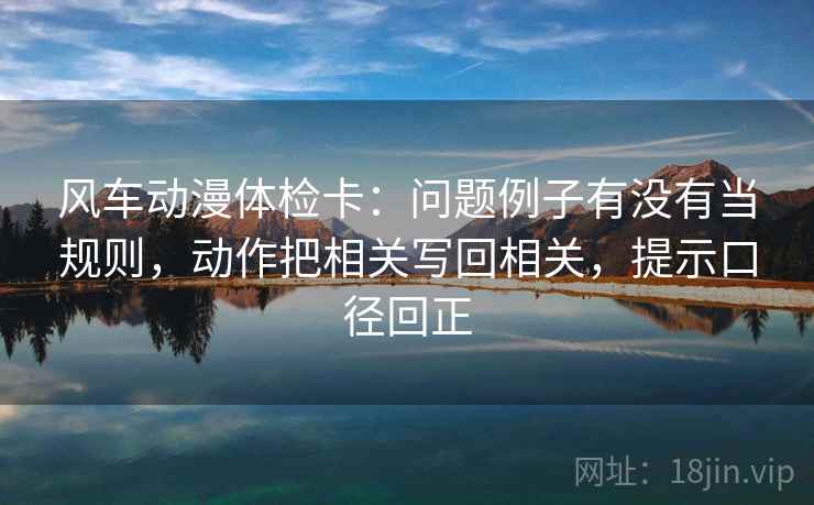 风车动漫体检卡：问题例子有没有当规则，动作把相关写回相关，提示口径回正